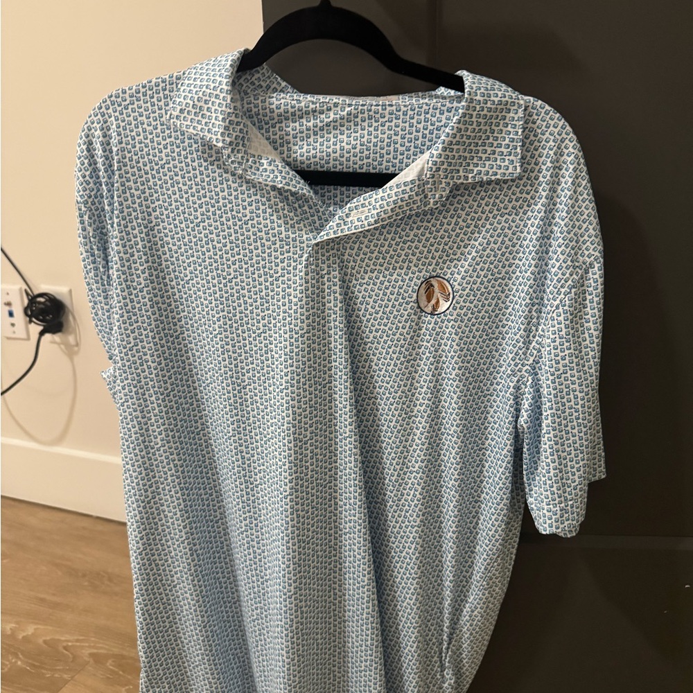 Peter Millar Blue Patterned Polo Shirt